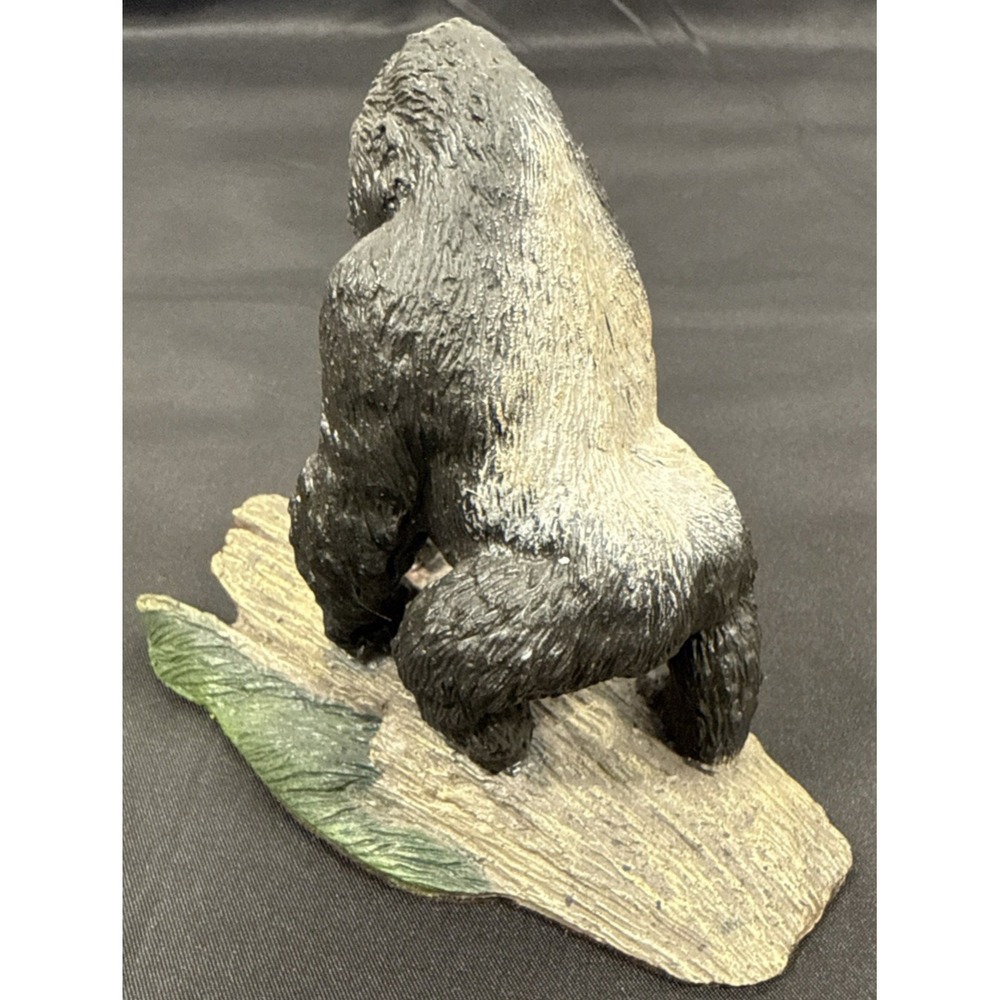 Franklin Mint Gorilla Sculpture Wildlife Collection 4in Black 1987 Silverback - Picture 3 of 11